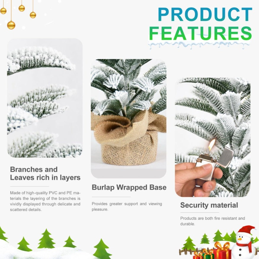 50cm Luxury Twine-Wrapped Mini Christmas Tree (All-PE Evergreen)
