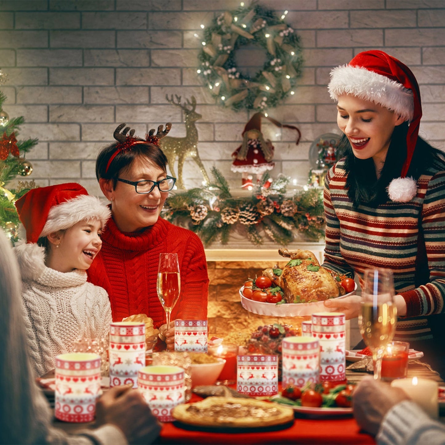 3-Pack Flameless LED Deer Candles (Pillar Set with Flicker Modes, Timer & Remote)