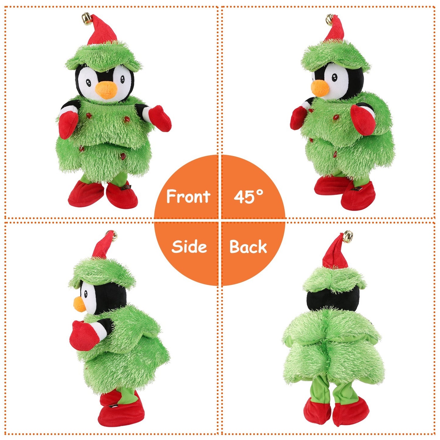 Electric Dancing & Singing Christmas Plush — Elk / Penguin / Snowman (Repeating, Dancing, Light-Up Toy)