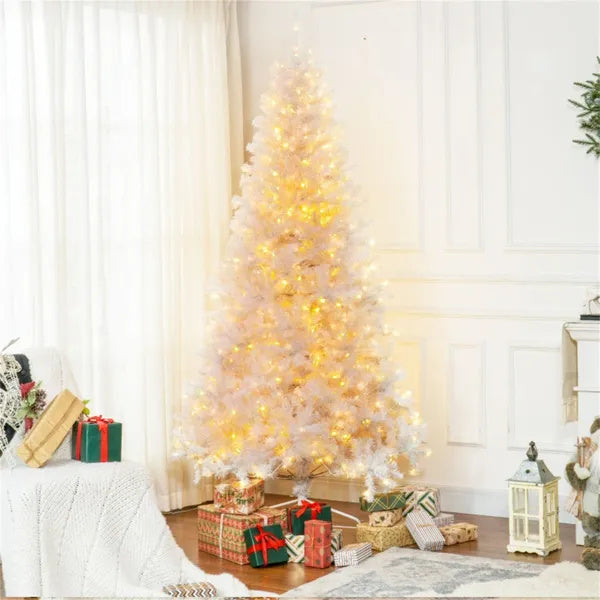 7.5FT Full Evergreen Christmas Tree – Lush PVC Branches, Hinged Design, Metal Stand