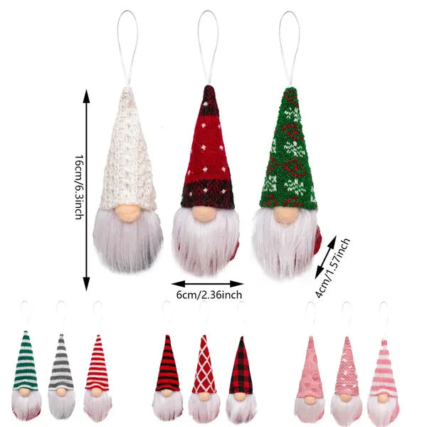 12-Piece Luxury Christmas Gnome Hanging Ornament Set – Plush Tomte Decorations for Trees, Walls & Holiday Displays