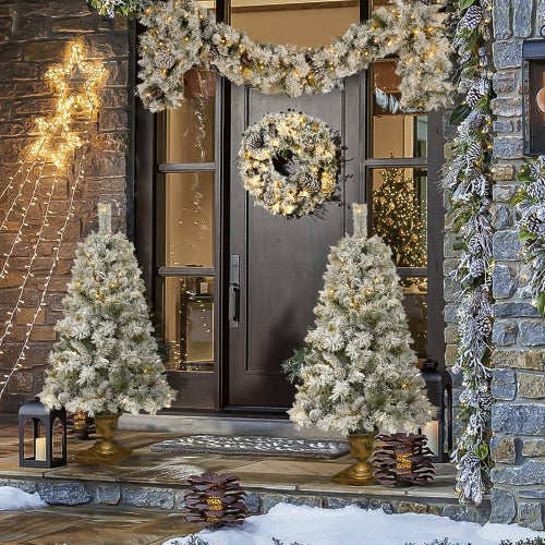 4-Piece LED Holiday Tree & Garland Set – SCG Premium Collection