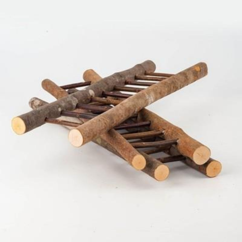 Large Wooden Mini Christmas Ladder — Rustic Farmhouse Ornament for Indoor Holiday Displays (24.5in)