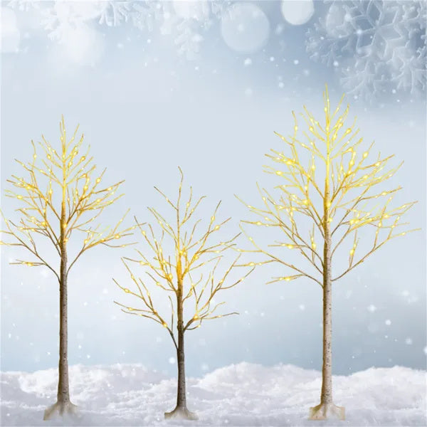 5FT White LED Birch Tree — 72 Warm Lights, Hand-Textured Bark, Flexible Branches & 7.2ft Cord