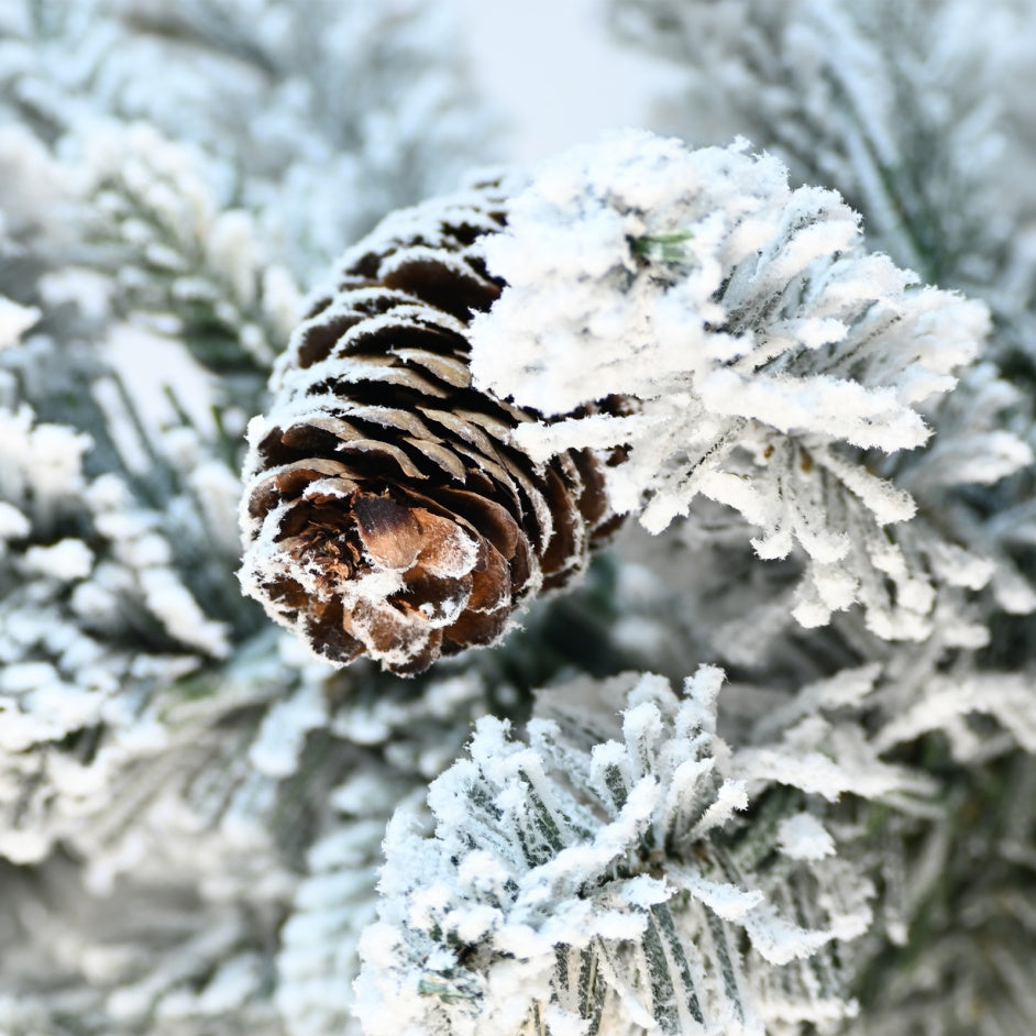 2-Foot Flocked Christmas Tree in Decorative Pot — Pre-Lit with 30 Warm LEDs & Realistic PE/PVC Branches