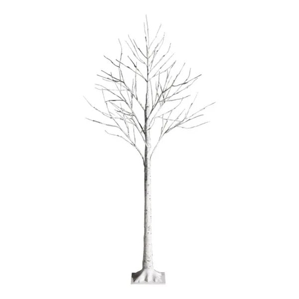 5FT White LED Birch Tree — 72 Warm Lights, Hand-Textured Bark, Flexible Branches & 7.2ft Cord
