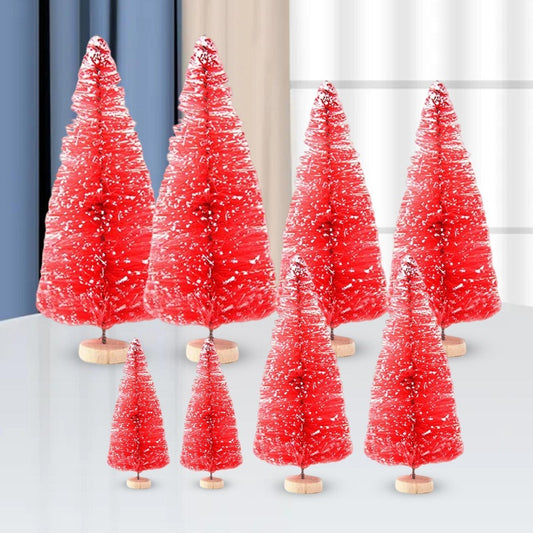 8-Piece Mini Artificial Christmas Trees — Fairy Garden & DIY Holiday Craft Set