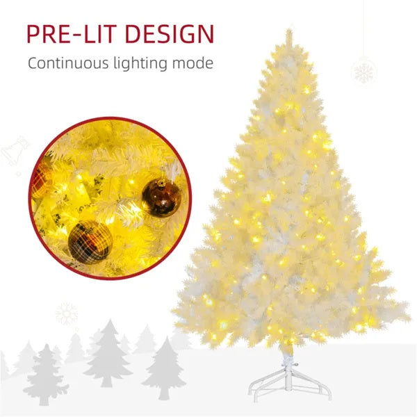 7.5FT Full Evergreen Christmas Tree – Lush PVC Branches, Hinged Design, Metal Stand