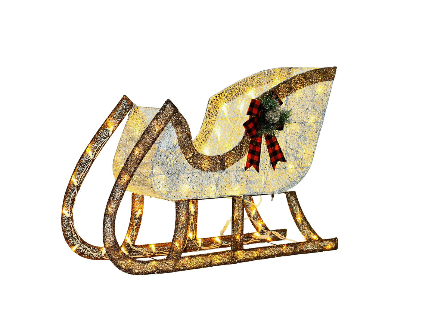 48" Lighted Reindeer & 38" Sleigh Set – Warm White LEDs, Indoor/Outdoor Christmas Display