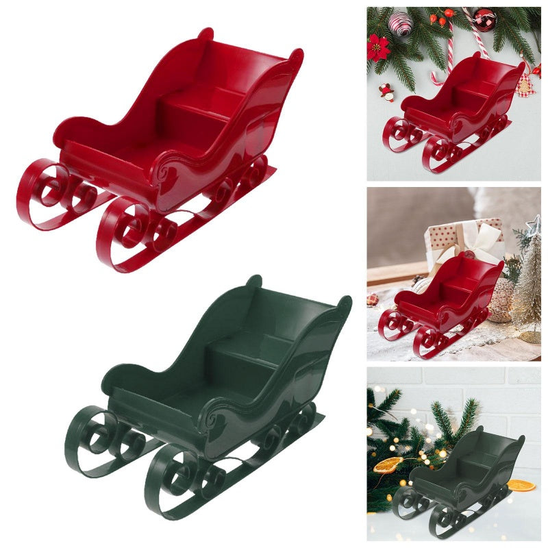 Red Santa Sleigh — Christmas Fireplace Collectible & Holiday Display Accent
