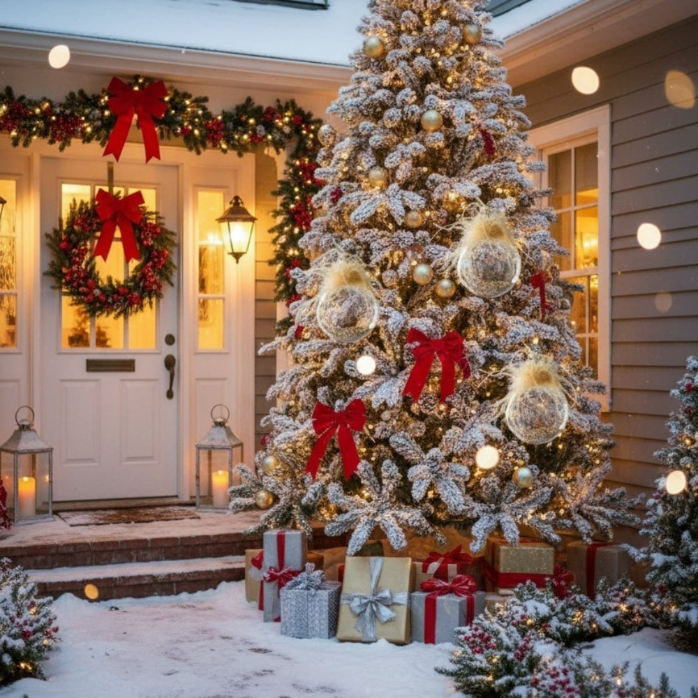 4-Piece 4.7" Hand-Blown Glass Christmas Ornament Set — Luxe Glittered Holiday Balls