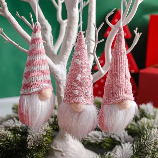 12-Piece Luxury Christmas Gnome Hanging Ornament Set – Plush Tomte Decorations for Trees, Walls & Holiday Displays