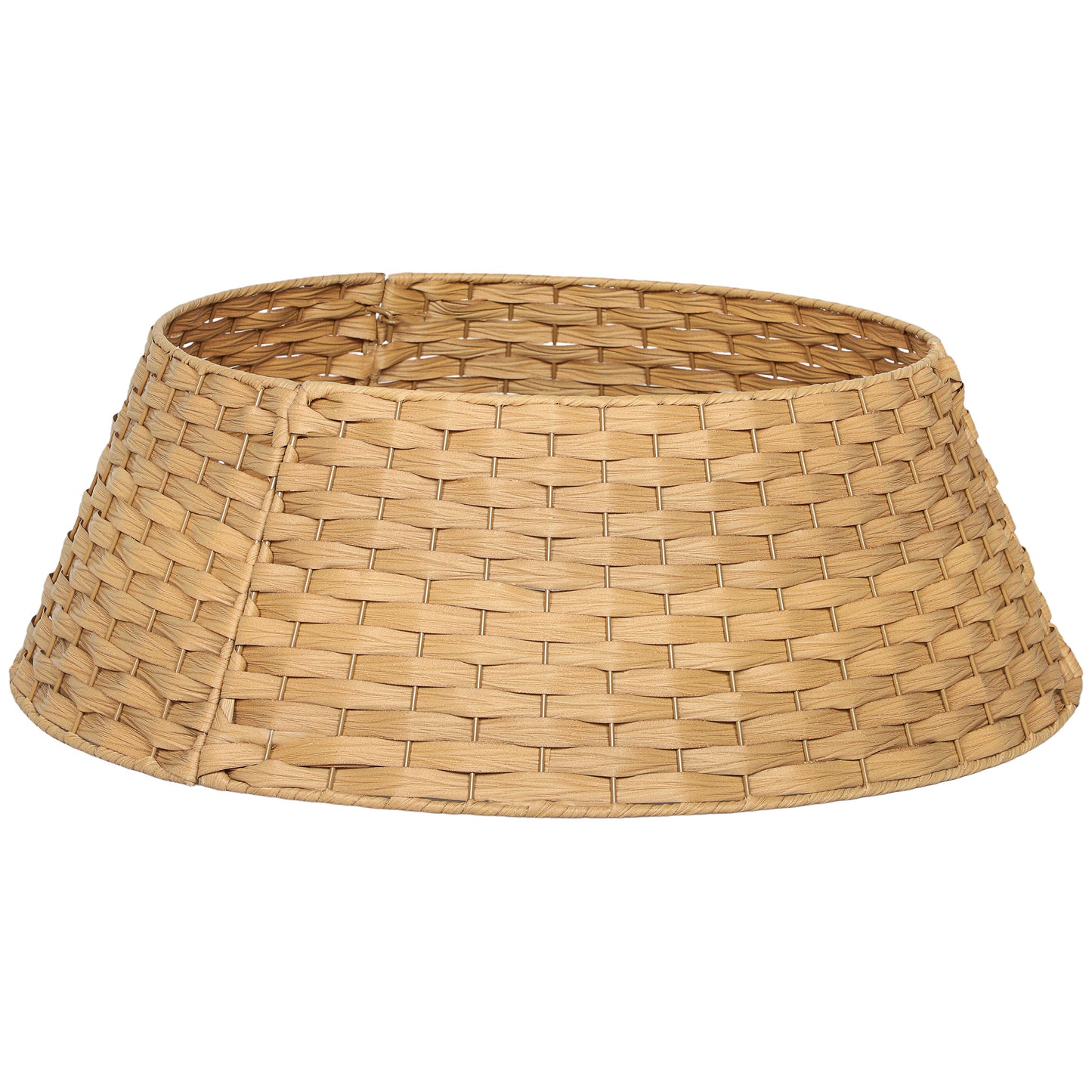 27-Inch Rustic Woven Christmas Tree Collar — Natural Handcrafted Look for Elevated Holiday Decor