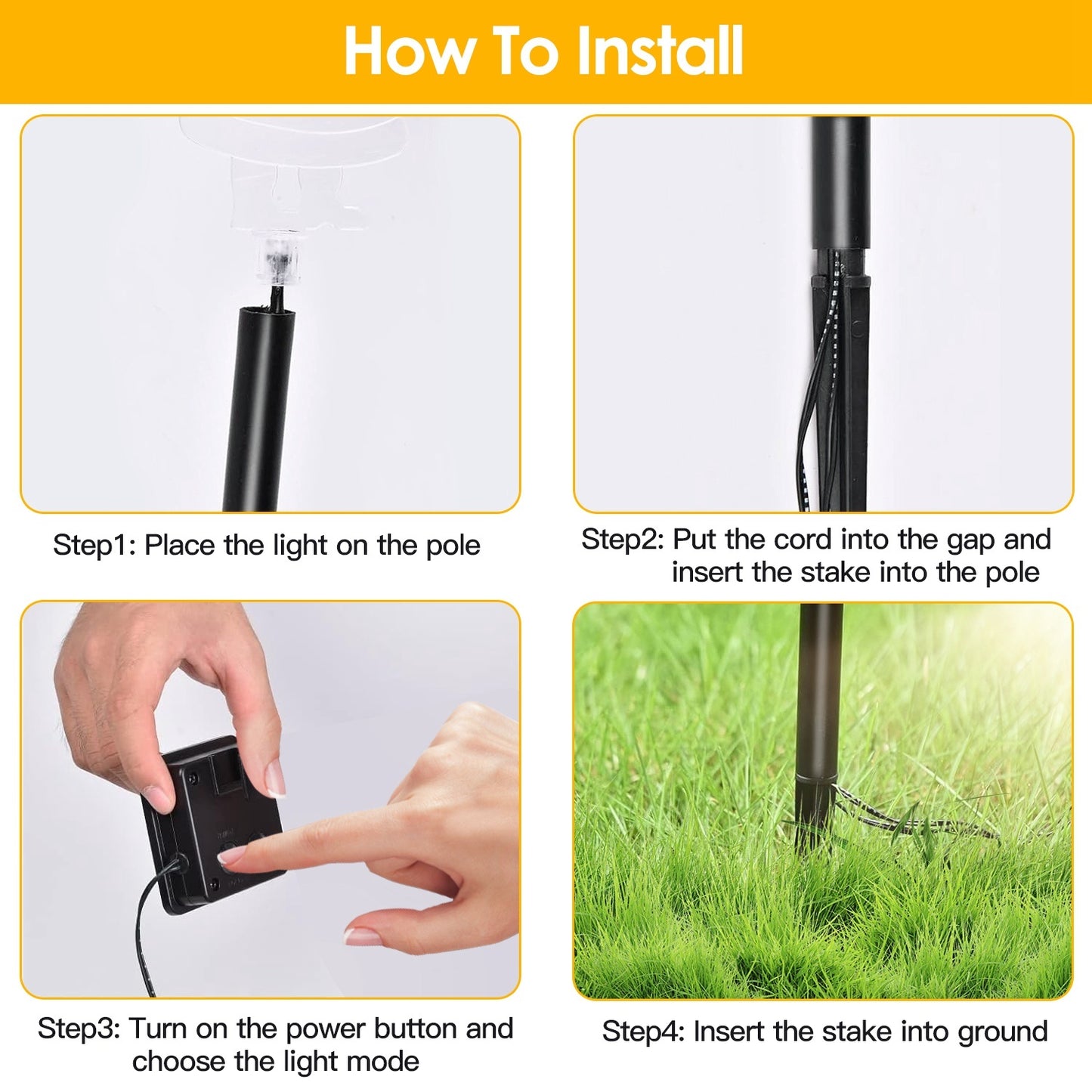 5-Piece Solar Christmas Stake Light Set — Reindeer, Snowflake, Bell, Tree & Santa (Warm Glow Waterproof Outdoor Display)