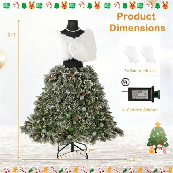 5FT Pre-Lit Mannequin Christmas Tree – SCG Winter Couture Edition