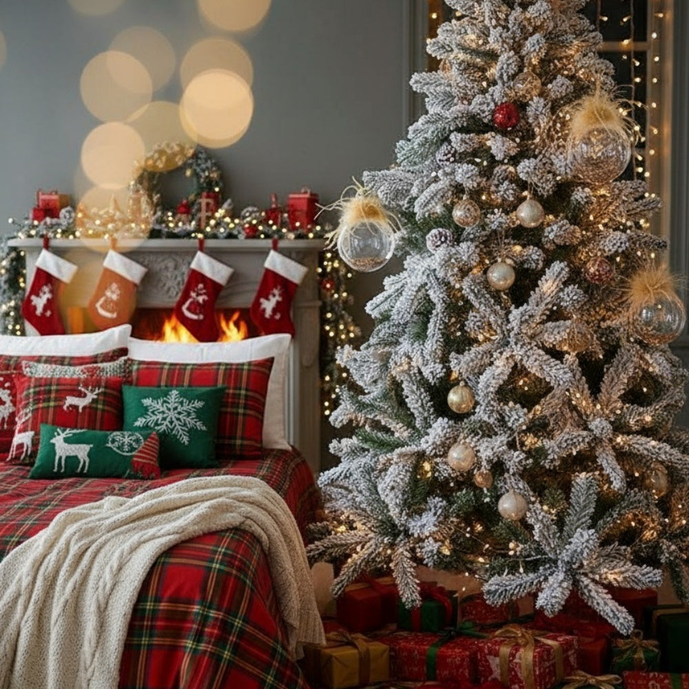 4-Piece 4.7" Hand-Blown Glass Christmas Ornament Set — Luxe Glittered Holiday Balls