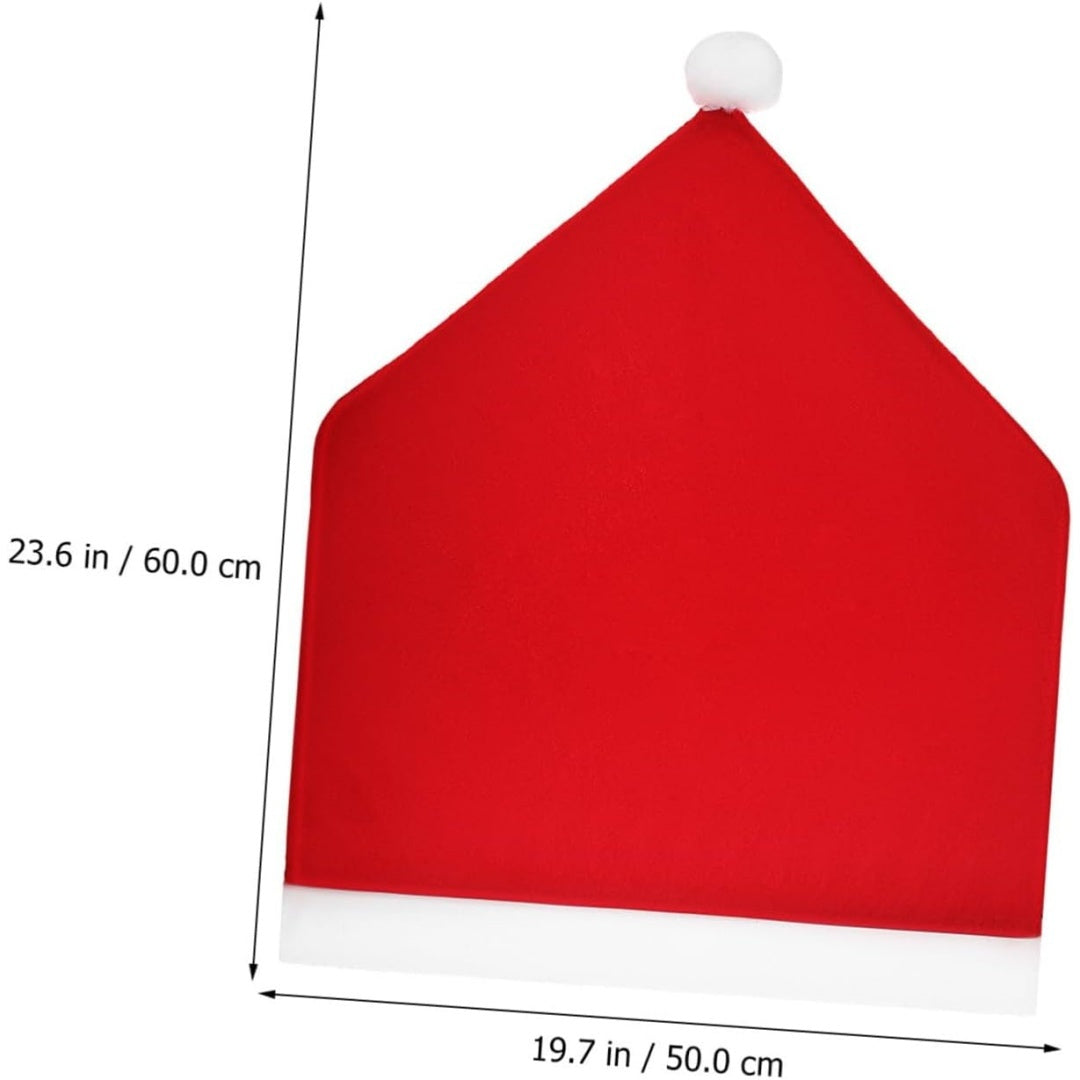 Santa Claus Hat Chair Covers — Classic Christmas Dining Chair Slipcovers (Set)